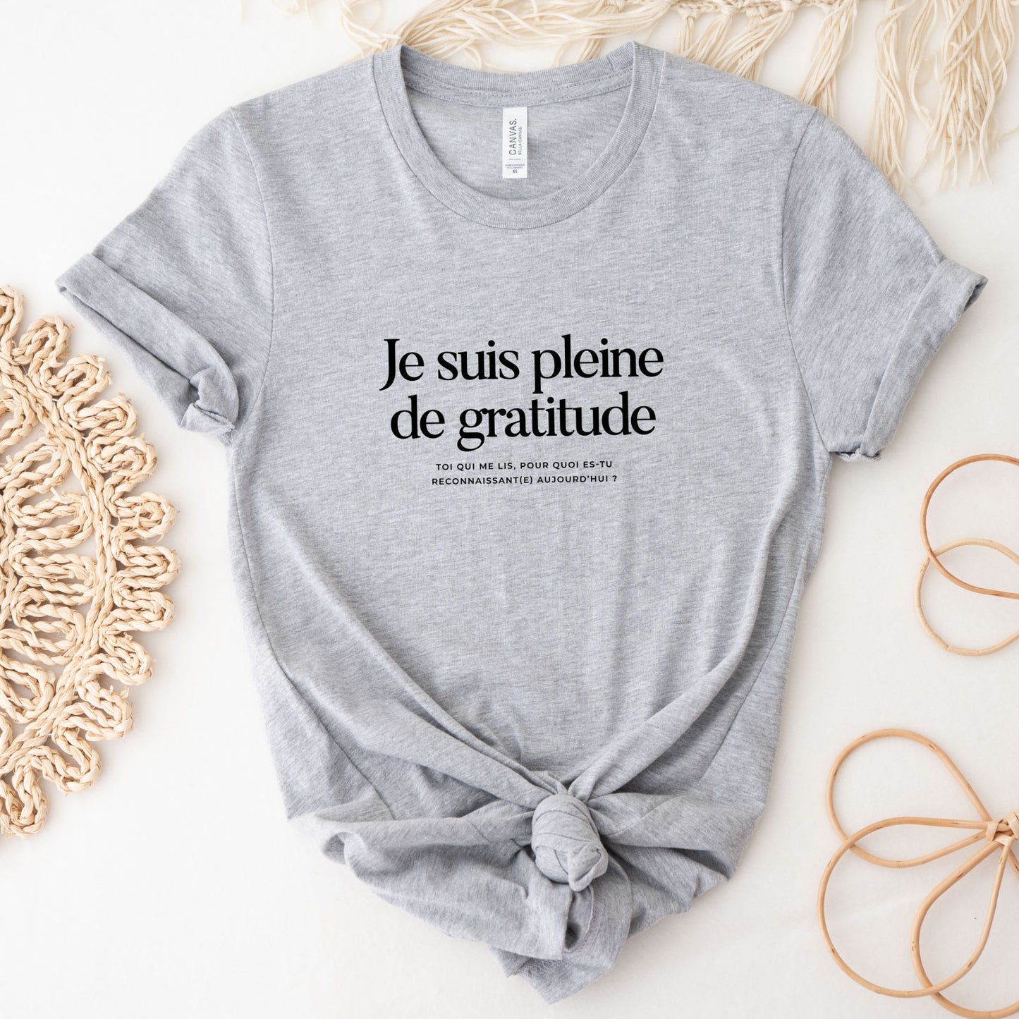 T-shirt positif "Je suis pleine de gratitude"