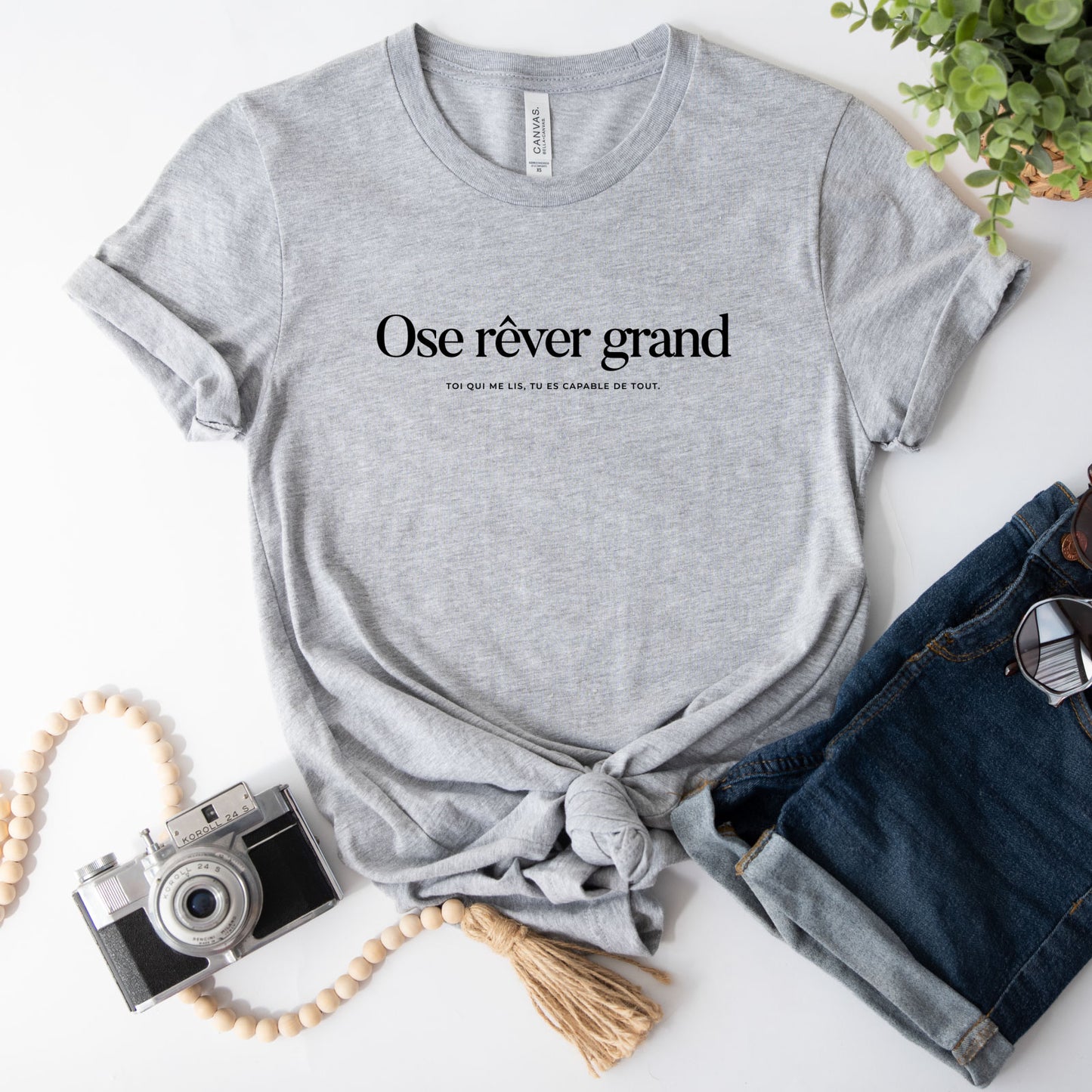 T-shirt positif "Ose rêver grand"